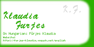 klaudia furjes business card