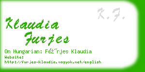 klaudia furjes business card